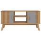 vidaXL Mueble de TV OLDEN madera maciza pino gris y marrón 114x43x57cm