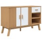 vidaXL Aparador OLDEN madera maciza pino blanco y marrón 114x43x73,5cm vidaXL Aparador OLDEN madera maciza pino blanco y marrón 114x43x73,5cm