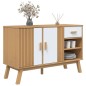vidaXL Aparador OLDEN madera maciza pino blanco y marrón 114x43x73,5cm vidaXL Aparador OLDEN madera maciza pino blanco y marrón 114x43x73,5cm
