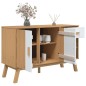 vidaXL Aparador OLDEN madera maciza pino blanco y marrón 114x43x73,5cm vidaXL Aparador OLDEN madera maciza pino blanco y marrón 114x43x73,5cm