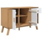 vidaXL Aparador OLDEN madera maciza pino blanco y marrón 114x43x73,5cm vidaXL Aparador OLDEN madera maciza pino blanco y marrón 114x43x73,5cm