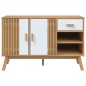 vidaXL Aparador OLDEN madera maciza pino blanco y marrón 114x43x73,5cm vidaXL Aparador OLDEN madera maciza pino blanco y marrón 114x43x73,5cm