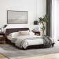 vidaXL Estructura de cama con cabecero de tela marrón oscuro 120x200cm vidaXL Estructura de cama con cabecero de tela marrón oscuro 120x200cm