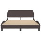 vidaXL Estructura de cama con cabecero de tela marrón oscuro 120x200cm vidaXL Estructura de cama con cabecero de tela marrón oscuro 120x200cm