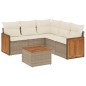 vidaXL Juego de sofás jardín con cojines 6 pzas ratán sintético beige vidaXL Juego de sofás jardín con cojines 6 pzas ratán sintético beige