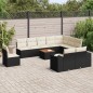 vidaXL Set de sofás de jardín 11 pzas y cojines ratán sintético negro vidaXL Set de sofás de jardín 11 pzas y cojines ratán sintético negro
