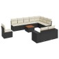 vidaXL Set de sofás de jardín 11 pzas y cojines ratán sintético negro vidaXL Set de sofás de jardín 11 pzas y cojines ratán sintético negro