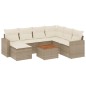 vidaXL Juego de sofás de jardín con cojines beige 8 pzas ratán PE vidaXL Juego de sofás de jardín con cojines beige 8 pzas ratán PE