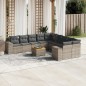 vidaXL Set de sofás de jardín 11 pzas y cojines ratán sintético gris vidaXL Set de sofás de jardín 11 pzas y cojines ratán sintético gris