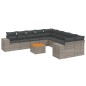 vidaXL Set de sofás de jardín 11 pzas y cojines ratán sintético gris vidaXL Set de sofás de jardín 11 pzas y cojines ratán sintético gris