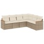 vidaXL Juego de sofás jardín con cojines 6 pzas ratán sintético beige