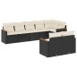 vidaXL Set de sofás de jardín 8 piezas y cojines ratán sintético negro vidaXL Set de sofás de jardín 8 piezas y cojines ratán sintético negro