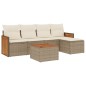 vidaXL Juego de sofás jardín con cojines 6 pzas ratán sintético beige vidaXL Juego de sofás jardín con cojines 6 pzas ratán sintético beige