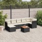 vidaXL Set de sofás de jardín 8 piezas y cojines ratán sintético negro vidaXL Set de sofás de jardín 8 piezas y cojines ratán sintético negro