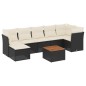 vidaXL Set de sofás de jardín 8 piezas y cojines ratán sintético negro vidaXL Set de sofás de jardín 8 piezas y cojines ratán sintético negro
