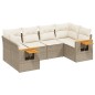 vidaXL Juego de sofás jardín con cojines 6 pzas ratán sintético beige vidaXL Juego de sofás jardín con cojines 6 pzas ratán sintético beige