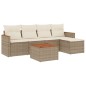 vidaXL Juego de sofás jardín con cojines 6 pzas ratán sintético beige vidaXL Juego de sofás jardín con cojines 6 pzas ratán sintético beige