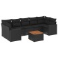 vidaXL Set de sofás de jardín 8 piezas y cojines ratán sintético negro vidaXL Set de sofás de jardín 8 piezas y cojines ratán sintético negro
