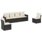 vidaXL Set de sofás de jardín 6 piezas y cojines ratán sintético negro vidaXL Set de sofás de jardín 6 piezas y cojines ratán sintético negro