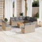 vidaXL Juego de sofás jardín con cojines beige mezcla 12 pzas ratán PE vidaXL Juego de sofás jardín con cojines beige mezcla 12 pzas ratán PE