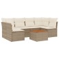 vidaXL Set sofás de jardín 7 piezas y cojines ratán sintético beige vidaXL Set sofás de jardín 7 piezas y cojines ratán sintético beige