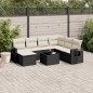 vidaXL Set de sofás de jardín 8 piezas y cojines ratán sintético negro vidaXL Set de sofás de jardín 8 piezas y cojines ratán sintético negro