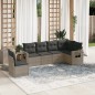 vidaXL Set de muebles de jardín 6 pzas y cojines ratán sintético gris vidaXL Set de muebles de jardín 6 pzas y cojines ratán sintético gris