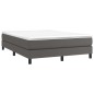 vidaXL Cama box spring con colchón cuero sintético gris 140x190 cm vidaXL Cama box spring con colchón cuero sintético gris 140x190 cm