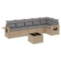 vidaXL Set sofás de jardín 7 piezas y cojines ratán sintético beige vidaXL Set sofás de jardín 7 piezas y cojines ratán sintético beige