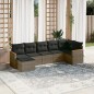 vidaXL Set de sofás de jardín 7 piezas con cojines ratán PE gris vidaXL Set de sofás de jardín 7 piezas con cojines ratán PE gris