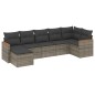 vidaXL Set de sofás de jardín 7 piezas con cojines ratán PE gris vidaXL Set de sofás de jardín 7 piezas con cojines ratán PE gris