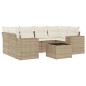vidaXL Set sofás de jardín 7 piezas y cojines ratán sintético beige vidaXL Set sofás de jardín 7 piezas y cojines ratán sintético beige