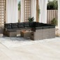 vidaXL Set sofás de jardín con cojines 13 piezas ratán sintético gris vidaXL Set sofás de jardín con cojines 13 piezas ratán sintético gris
