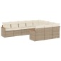 vidaXL Juego de sofás jardín con cojines beige 10 pzas ratán sintético vidaXL Juego de sofás jardín con cojines beige 10 pzas ratán sintético