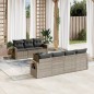 vidaXL Set de sofás de jardín 8 pzas y cojines ratán sintético gris vidaXL Set de sofás de jardín 8 pzas y cojines ratán sintético gris