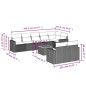vidaXL Set de muebles de jardín 9 pzas y cojines ratán sintético gris