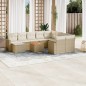 vidaXL Set de sofás de jardín 11pzas con cojines ratán sintético beige vidaXL Set de sofás de jardín 11pzas con cojines ratán sintético beige