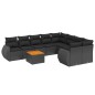vidaXL Set de sofás de jardín 8 piezas y cojines ratán sintético negro vidaXL Set de sofás de jardín 8 piezas y cojines ratán sintético negro