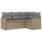 vidaXL Juego de sofás jardín con cojines beige mezcla 4 pzas ratán PE vidaXL Juego de sofás jardín con cojines beige mezcla 4 pzas ratán PE