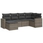 vidaXL Set de muebles de jardín 6 pzas y cojines ratán sintético gris vidaXL Set de muebles de jardín 6 pzas y cojines ratán sintético gris