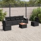 vidaXL Set de comedor de jardín 7 pzas y cojines ratán sintético negro vidaXL Set de comedor de jardín 7 pzas y cojines ratán sintético negro