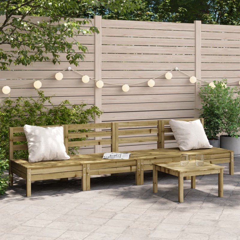 vidaXL Sofá de jardín sin reposabrazos 4 uds madera pino impregnada vidaXL Sofá de jardín sin reposabrazos 4 uds madera pino impregnada