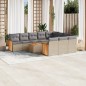 vidaXL Set de sofás de jardín 11pzas con cojines ratán sintético beige vidaXL Set de sofás de jardín 11pzas con cojines ratán sintético beige
