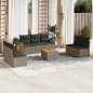 vidaXL Set de sofás de jardín 8 pzas y cojines ratán sintético gris vidaXL Set de sofás de jardín 8 pzas y cojines ratán sintético gris