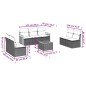 vidaXL Set de sofás de jardín 8 pzas y cojines ratán sintético gris vidaXL Set de sofás de jardín 8 pzas y cojines ratán sintético gris