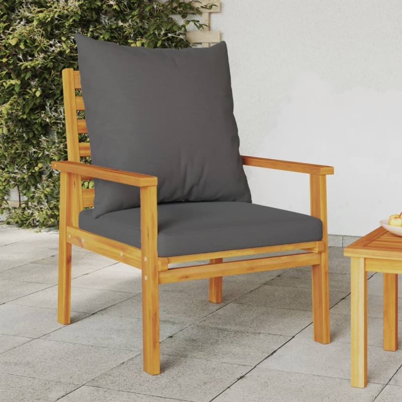vidaXL Sillón de jardín con cojines 2 uds madera maciza acacia vidaXL Sillón de jardín con cojines 2 uds madera maciza acacia