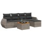 vidaXL Set de muebles de jardín 6 pzas y cojines ratán sintético gris