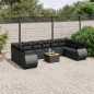 vidaXL Set de sofás de jardín 11 pzas y cojines ratán sintético negro vidaXL Set de sofás de jardín 11 pzas y cojines ratán sintético negro