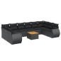 vidaXL Set de sofás de jardín 11 pzas y cojines ratán sintético negro vidaXL Set de sofás de jardín 11 pzas y cojines ratán sintético negro