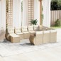 vidaXL Set de sofás de jardín 11pzas con cojines ratán sintético beige vidaXL Set de sofás de jardín 11pzas con cojines ratán sintético beige